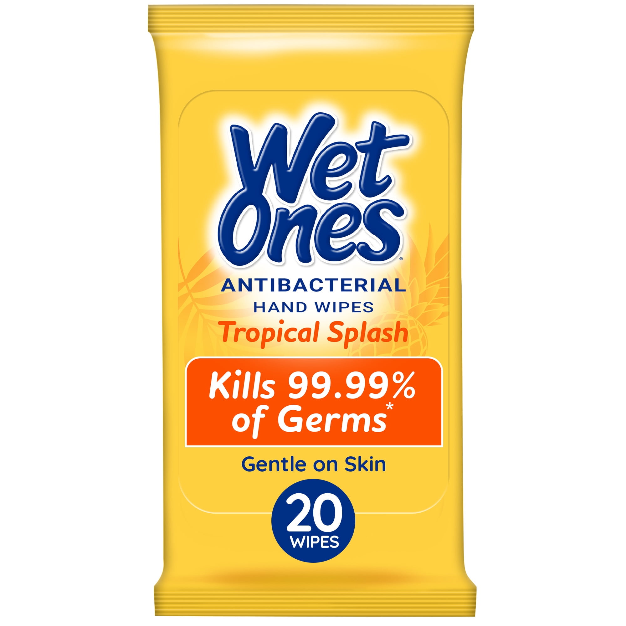 Wet Ones Antibacterial Hand Wipes Travel Pack, Tropical Splash Citrus Scent, 20 Count
