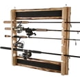 thumbnail image 4 of Rush Creek Creations 4 Piece Rustic Pine 6 Rod/Pole Wall Rack w/Lure Display, 4 of 8