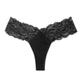 thumbnail image 2 of rygai Women Underpants Breathable Lace Shape Soft No Constraint See through Hollow Out Flower Embroidery Thin Lady Briefs for Inner Wear Black L, 2 of 8