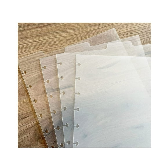4 Clear Blank Top Dividers for Half Letter Size Discbound Planners Semi-Transparent Dashboard Junior (8-Disc Half Letter (5.5 x 8.5 in))