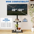 thumbnail image 2 of TAVR Furniture Universal Floor TV Stand with Swivel Mount for 32-65 inch Screens, Adjustable Tall TV Stand for Bedroom, Black, 2 of 7