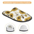 thumbnail image 3 of KLL Sunflowers and Bees Slippers for Women Men House Slip on Indoor Outdoor Bedroom Furry Fleece Lined Ladies Comfy Anti-Skid Rubber Hard Sole-Medium, 3 of 8