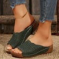 thumbnail image 3 of Womens Wedge Orthopedic Sandals 2025 Comfortable Leather Arch Support Orthotic Platform Walking Dress Slip on, 3 of 6
