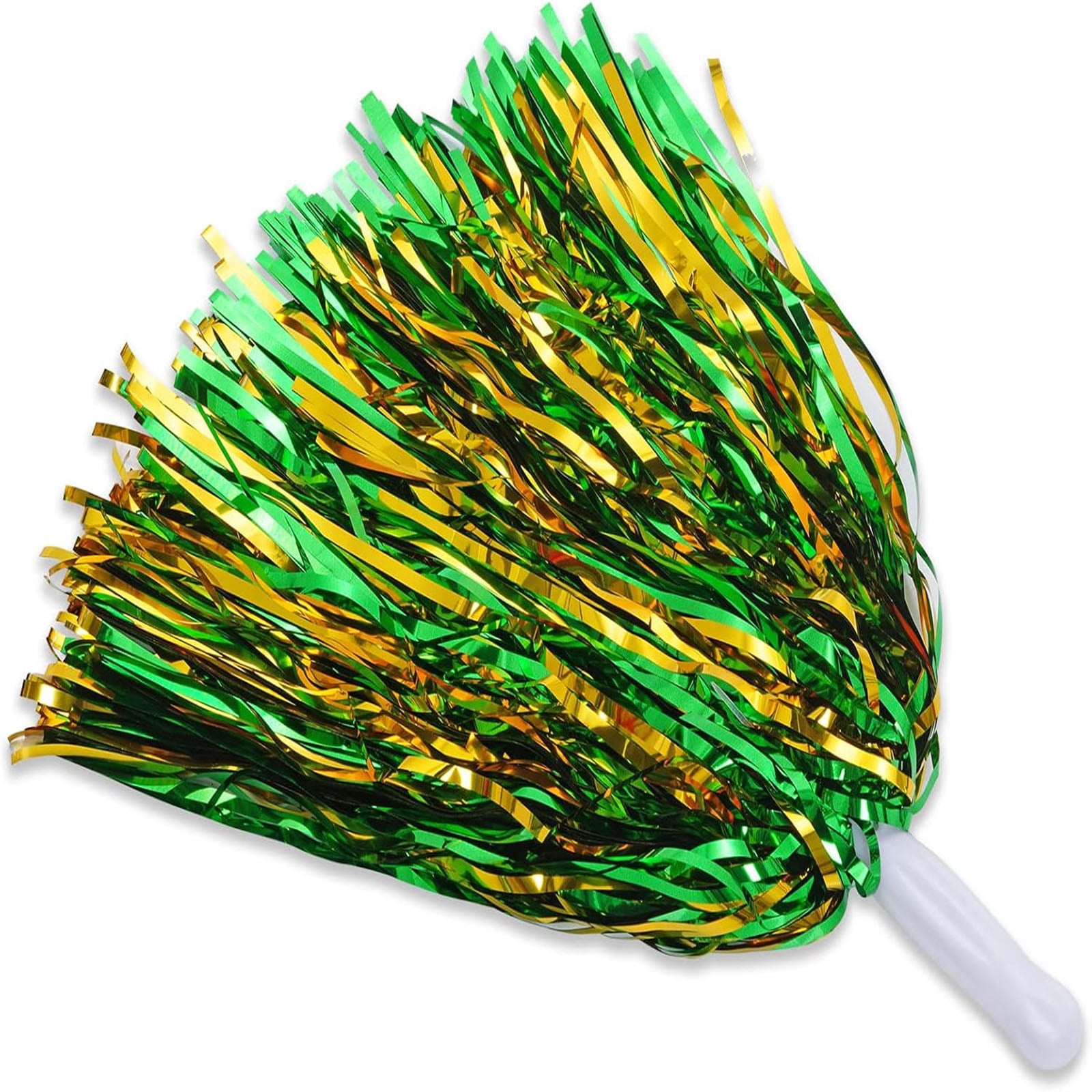 12-Pack Cheerleading Pom Poms, Metallic  Pom Poms Bulk with Handles, Plastic Sports Pom Poms for Cheerleading, Dance & Parties