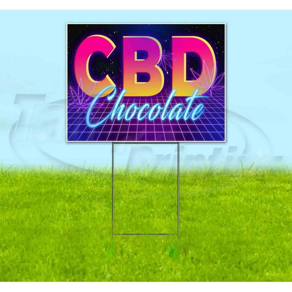 Cbd Chocolate (18" x 24") Yard Sign, Includes Metal Step Stake