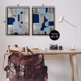 thumbnail image 4 of Stupell Industries Blue & Grey Geometrics Abstract Painting Brown Floater Framed Canvas Art Print Wall Art, 25 x 31, Set of 2, 4 of 10
