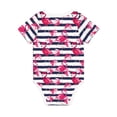 thumbnail image 2 of Rocae Dark Blue Stripes and Flamingos for Baby Climbing Clothes Soft Baby Romper for Active Infants Comfortable and Breathable Crawling Jumpsuit Unisex Baby Outfit 18 Months, 2 of 8