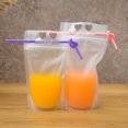 thumbnail image 4 of Injueey Bolsa para bebidas de 500ml, 100 unidades, jugo de pie, café, leche, agua, líquido, bolsa de embalaje con asa, soporte de un solo para Cocina y Comedor Injueey HA069714-01, 4 of 6