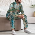 thumbnail image 7 of Naloa Vintage Print Island Skull Men’s Pajamas Set - Long Sleeve Button Down Sleep Shirt and Pajama Bottoms Sleepwear Set-X-Large, 7 of 7