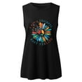 thumbnail image 6 of T Shirts for Women Trendy Sunflower Graphic Tees Navy Sleeveless Peace Sign Loose Tank Tops Black Oversized Blouses L, 6 of 7