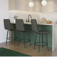 thumbnail image 6 of Amisco Watson 26 In. Swivel Counter Stool - Charcoal Grey Polyester / Black Metal, 6 of 9