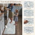 thumbnail image 5 of BERTHMEER Kitchen Rugs for Floor 2 Piece, 17.3"x30"+17.3"x59" Anti Fatigue Waterproof Blue Kitchen Mats, Non Slip Comfort Standing Mat Rug for Home, Sink, Laundry, Blue, 5 of 8