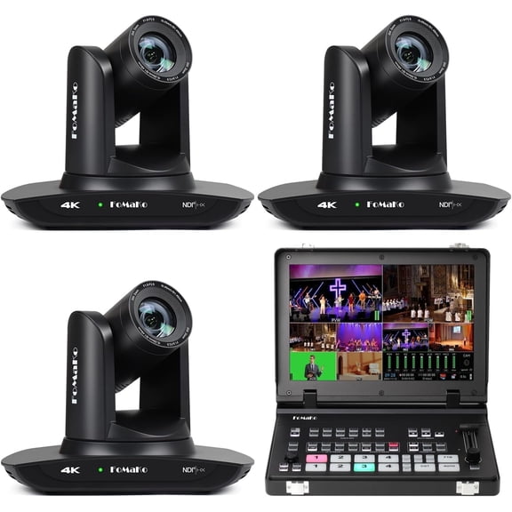 FoMaKo 4K PTZ Camera HDMI NDI 20X Live Streaming Camera Bundle(K20UH X3 M5)