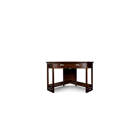 HomeStock Baroque Brilliance Corner Computer Writing Desk Burnished Oak 20 D x 48 W x 30.25 H - Elegant Oak Desk for Home Office or Study