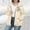 Beige, variant on QUNYINEY Plus Size Jackets for Women Fleece Love Heart Full Zip Outerwear Long Sleeve Loose Fit with Hood Windbreaker Pockets Coat for Women