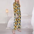 thumbnail image 3 of Lsque Cute Cow Print Sunflower B Pattern Long Sleeve Pajama Set for Women - Soft 2-Piece Sleepwear and Loungewear Set with Pockets, Comfy Nightwear-XX-Large, 3 of 7
