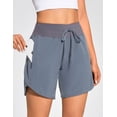 thumbnail image 5 of 7" High Waisted Athletic Shorts for Women Quick Drying Running Gym Workout Shorts with 3 Secure Zip Pockets Dark Grey XXL, 5 of 7
