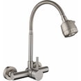 thumbnail image 1 of Stainless Steel Kitchen Faucet Wall Mounted Kitchen Sink Tap 360° Swivel Sink Mixer Brushed Kitchen Taps, 1 of 5
