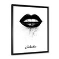 thumbnail image 2 of Designart 'Monochrome Black Female Lips' Modern Framed Art Print, 2 of 4