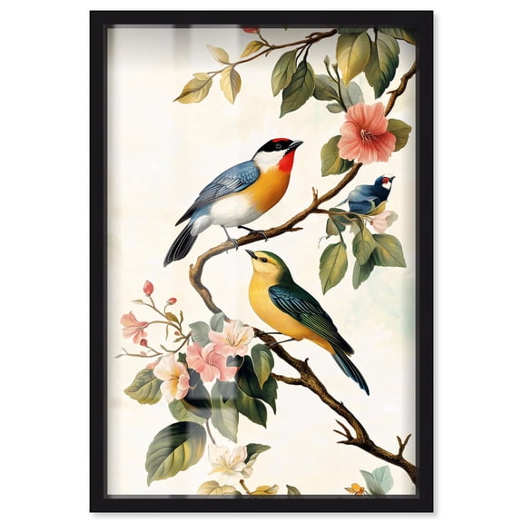 Colorful Perch Shadowbox Print Natures Art Prints by Art Remedy, Black Frame, 10 x 15
