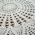 thumbnail image 4 of Mantel de algodón hecho a mano de ganchillo redondo beige crochet manteles mesa cubre, encaje vintage tejido comedor cocina mesa cubierta, 4 of 6