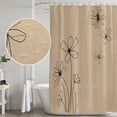 thumbnail image 4 of Black Khaki Shower Curtain Set - Extra Long 72" x 96" Washable Bathtub Curtain with 12 Hooks, Spring Flora Waterproof Fabric Stall Shower Curtains for Bathroom/Bathtub Décor, 4 of 6