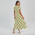 thumbnail image 2 of Irish Plaid Saint Patrick'S Day Printed Short Sleeve Maxi Dress, Irish St. Patrick'S Day Fashion Summer Maxi Dress For Women, 2 of 4