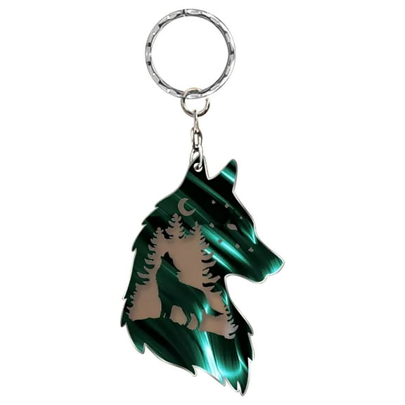 WSZZL Wolf Key Chain, Plateau Wolf Decoration, Key Chain Gift, Office Decor, Unique Accessories for Wolf Lovers, Perfect for Gifts or Personal Use, Durable Keychain