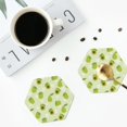thumbnail image 4 of Fuzoiu Avocado With Leaf And Flower Print Leather Coasters Set,Drink Coasters Set of 4,for Tabletop Protection, Durable PVC Coasters,Home Décor and Housewarming Gift-Hexagon, 4 of 6