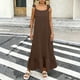 thumbnail image 1 of TaTaai Women's Spring Summer Solid Color Round Neck Sleeveless Backless Lace-Up Dress Casual Elegant Long Dress Gift, 1 of 7