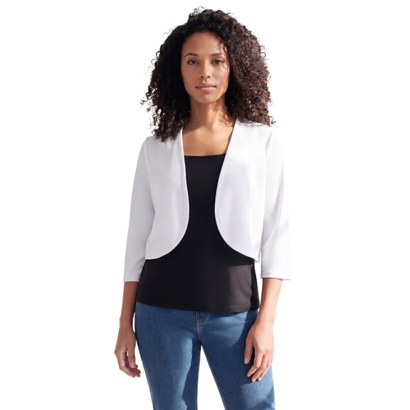 Roaman's Women's Plus Size Bolero Cardigan With Three Quarter Sleeves