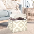 thumbnail image 3 of Yayeee Collapsible Cube Storage Bin with Lid Fabric Closet Decorative Basket with Handles, Light Brown Pattern, 3 of 7