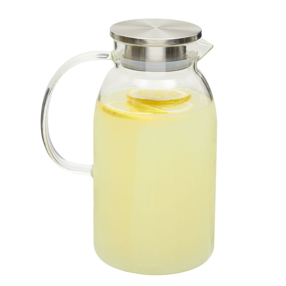 68 oz Large Glass Water Pitcher with Removable Infuser Lid and Spout 