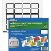 Tabbies Legal Exhibits-U-Create 1" Labels 1.62" x 1" Length - Laser - White - 20 / Sheet - 240 / Pack
