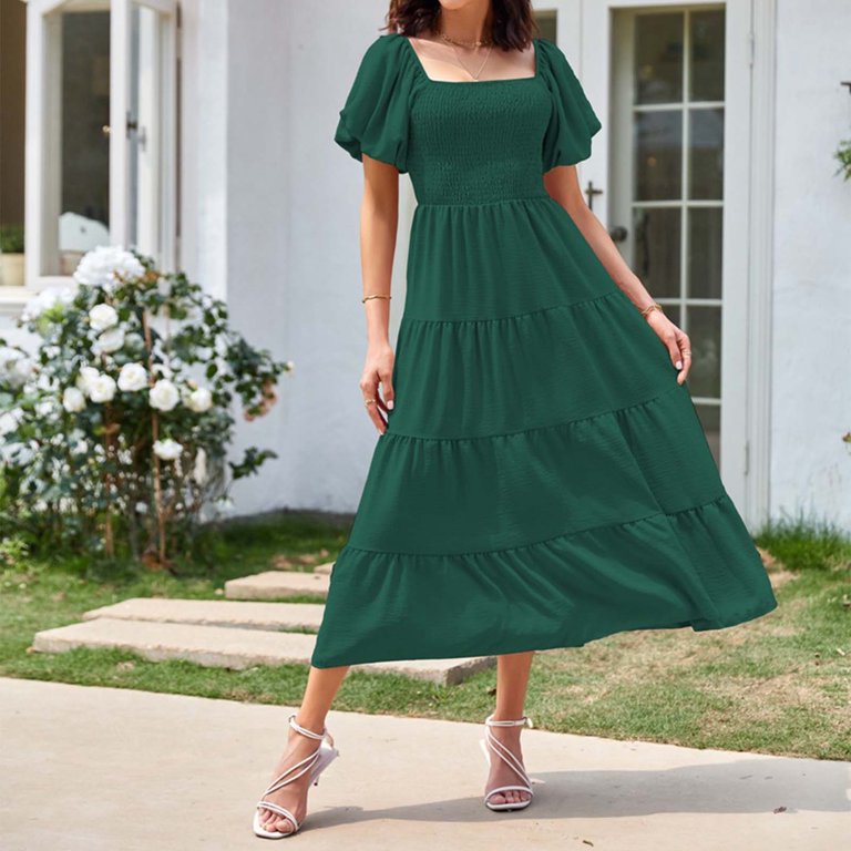knee length dresses for ladies Camila Puff Sleeves Ruched Mini Dress main image 0