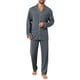 thumbnail image 2 of INSPIRAR CHIC Conjunto de Pijamas de 2 Piezas de Manga Larga con Botones y Patrón para Hombre M Negro Blanco, 2 of 5