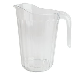 Clear Plastic Pitcher with lid, Dishwasher Safe, Break Resistant, for  Hot/Cold Lemonade Juice Beverage Indoor and Outdoor Entertaining - Nordic  White