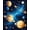 Blue, Pattern 3, variant on ODIKA 3'x5' Machine Washable Non-Slip Area Rug, Whimsical Galaxy Cosmic Adventure Playmat High Traffic Rug, Purple, 86486