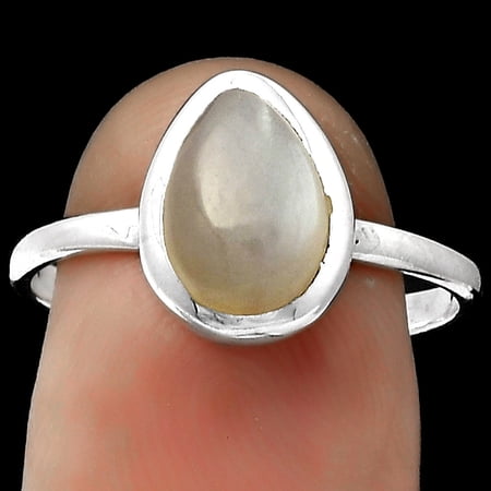 Natural Srilankan Moonstone 925 Sterling Silver Ring s.8.5 Jewelry R-1004 SDR179240