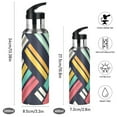 thumbnail image 2 of Yayeee 20oz Insulated Water Bottle Double Wall Stainless Steel with Flip Straw Lid, Red Geometric, 2 of 7