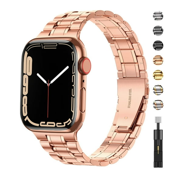 LEIXIUER Stainless Steel Strap for Apple Watch Band 44mm 40mm 45mm 41mm 42mm 38mm 3 4 5 6 SE 44 mm Metal Bracelet iWatch Series 7 45 mm