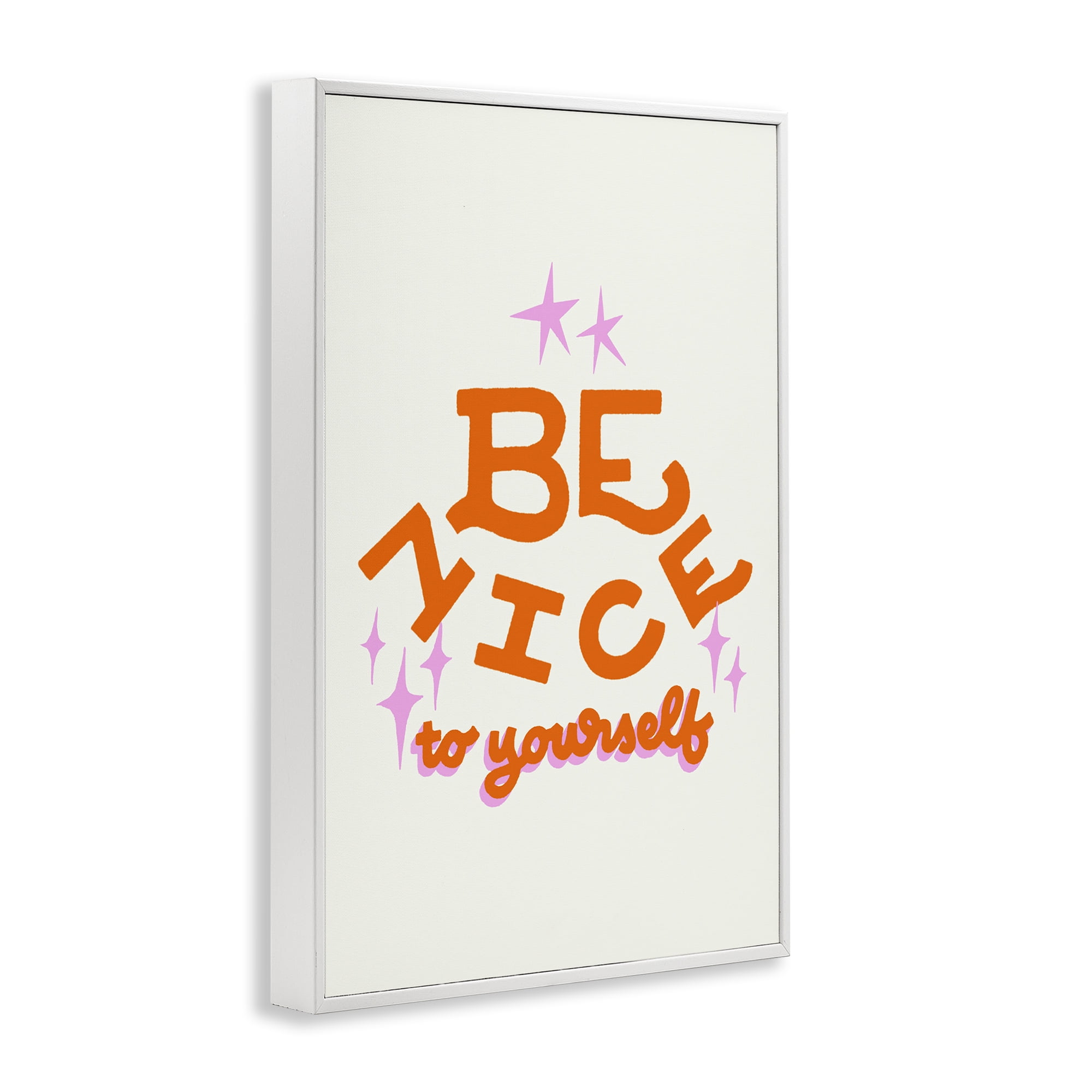 Stupell Industries Be Nice To Yourself White Framed Giclee Art, design by Indira Prieto | IndySign