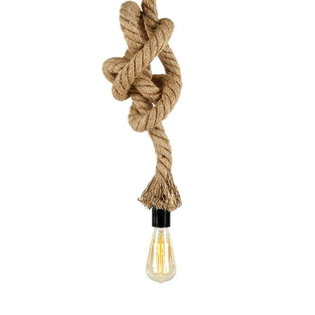 Ceiling Lighting Bar Lixada E26/E27 Single Head Vintage Hemp Rope Hanging Pendant Ceiling Light Industrial Retro Country Style Restaurant Bar Cafe Lighting Use ()