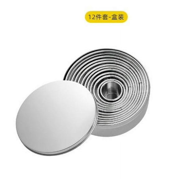 Pingxizhi 12 Pcs Baking Rings Muffin Rings Crumpet Rings Tart Rings Pastry Rings Stainless Steel Baking Molds
