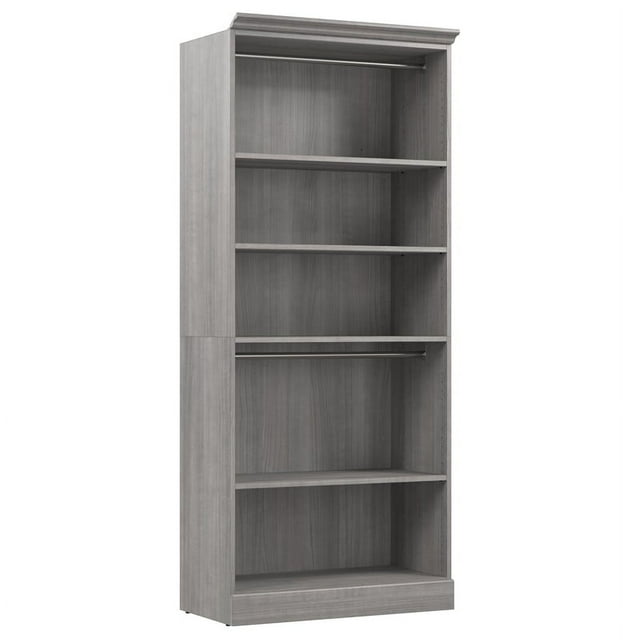 Bestar Versatile 36"W Engineered Wood Closet Organizer in Platinum Gray