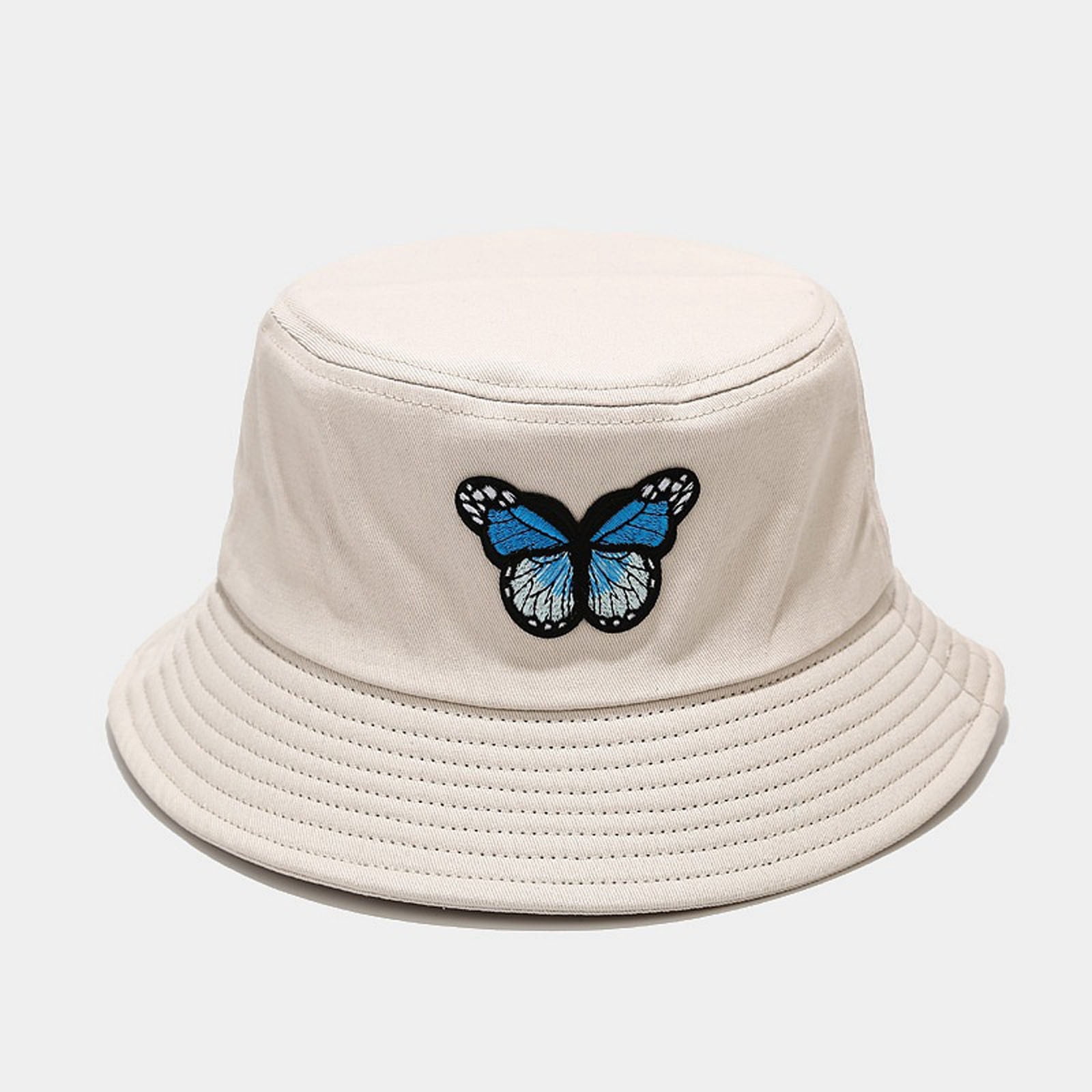 Women's Butterfly Printing Sunshade Fisherman's Hat Basin Hat