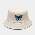 thumbnail image 2 of Charmgo Trucker Hat Clearance, Women's Butterfly Print Sunshade Fisherman's Hat Basin Hat Outdoor Bucket Hat Bucket Hat Baseball Cap, Sun Hats for Women Beige, 2 of 3