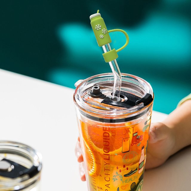 Straw Accessory Set Silicone Cap Covers for 20–40 Oz Cups Toppers for 10mm Compatible with 40 Oz Tumblers with Handle Leakproof Straw Caps for Hydration