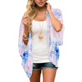 thumbnail image 2 of Trendfront Womens Tie Dye Kimono Cardigan Short Sleeve Open Front Lightweight Loose Fit Casual Summer Beach Vacation Layering Cover Up, 2 of 9