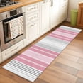 thumbnail image 4 of Pink Gray Stripes Runner Rug 2x6 Washable Kitchen Rug Non-Slip Lightweight Thin Soft Low Pile Bathroom Runner Chic Modern Abstract Vertical Lines Carpet for Hallway Laundry Room Bedroom Entryway, 4 of 8